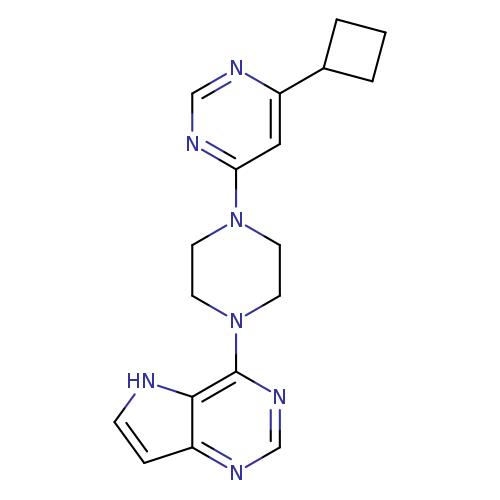 4-cyclobutyl-6-(4-{5H-pyrrolo[3,2-d]pyrimidin-4-yl}piperazin-1-yl)pyrimidine