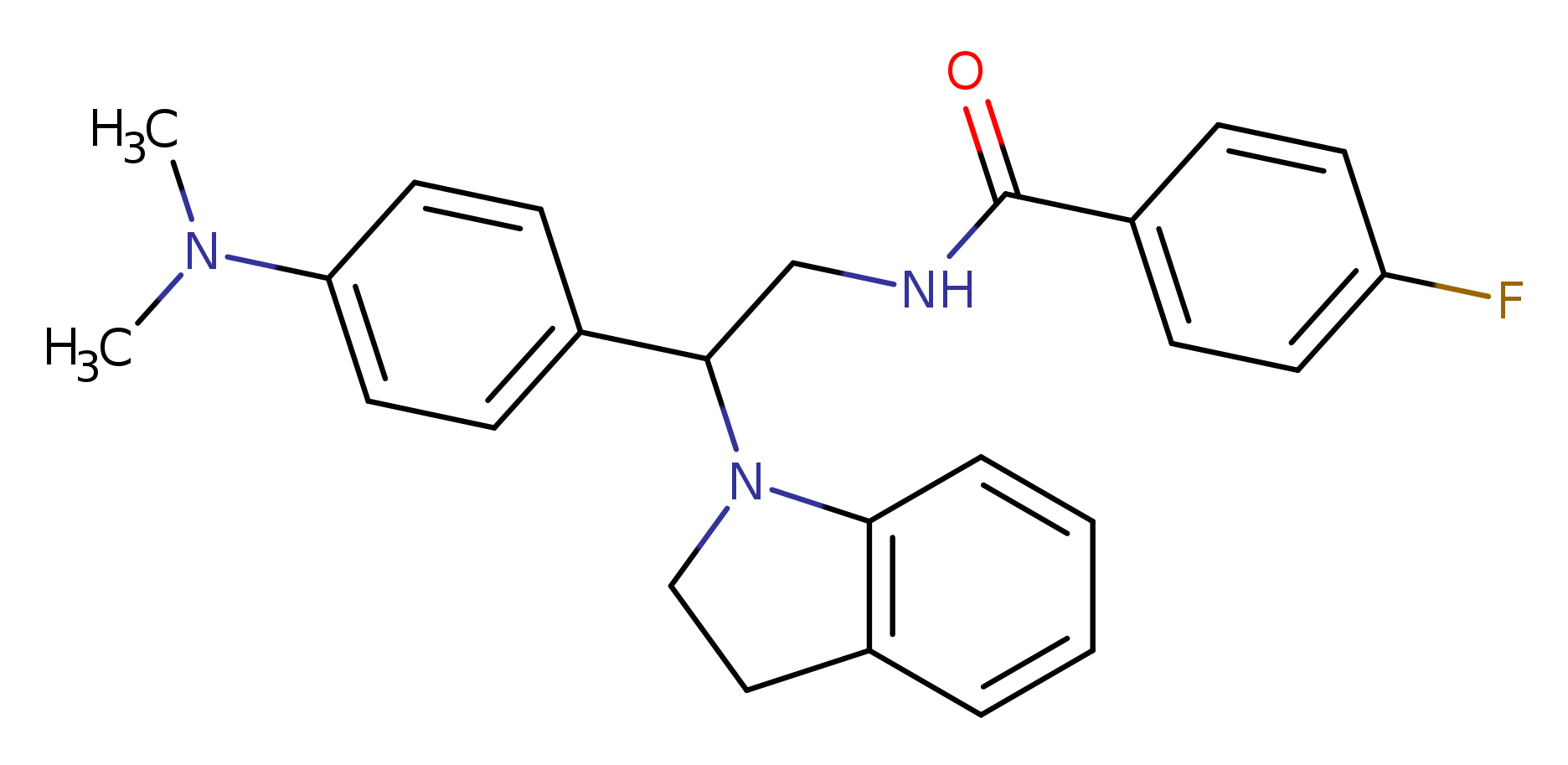 N-[2-(2,3-dihydro-1H-indol-1-yl)-2-[4-(dimethylamino)phenyl]ethyl]-4-fluorobenzamide