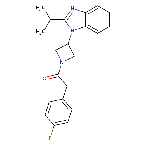 2-(4-fluorophenyl)-1-{3-[2-(propan-2-yl)-1H-1,3-benzodiazol-1-yl]azetidin-1-yl}ethan-1-one