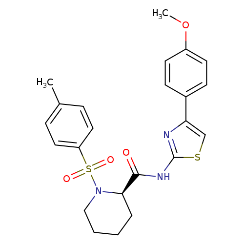 2-Piperidinecarboxamide, N-[4-(4-methoxyphenyl)-2-thiazolyl]-1-[(4-methylphenyl)sulfonyl]-, (2R)-