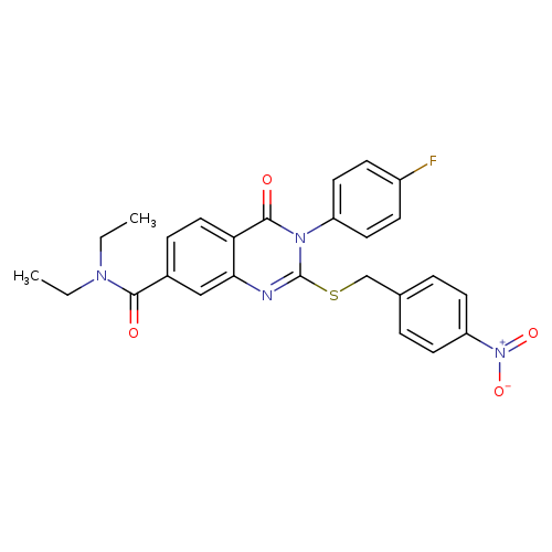 N,N-diethyl-3-(4-fluorophenyl)-2-{[(4-nitrophenyl)methyl]sulfanyl}-4-oxo-3,4-dihydroquinazoline-7-carboxamide