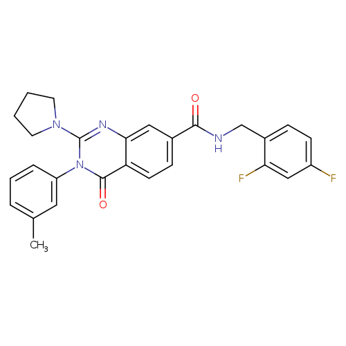 N-[(2,4-difluorophenyl)methyl]-3-(3-methylphenyl)-4-oxo-2-(pyrrolidin-1-yl)-3,4-dihydroquinazoline-7-carboxamide