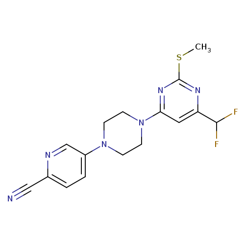 5-{4-[6-(difluoromethyl)-2-(methylsulfanyl)pyrimidin-4-yl]piperazin-1-yl}pyridine-2-carbonitrile