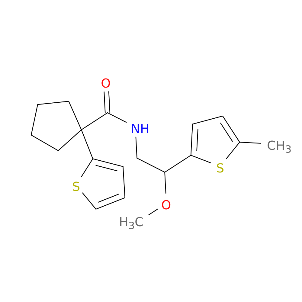 N-[2-methoxy-2-(5-methylthiophen-2-yl)ethyl]-1-(thiophen-2-yl)cyclopentane-1-carboxamide