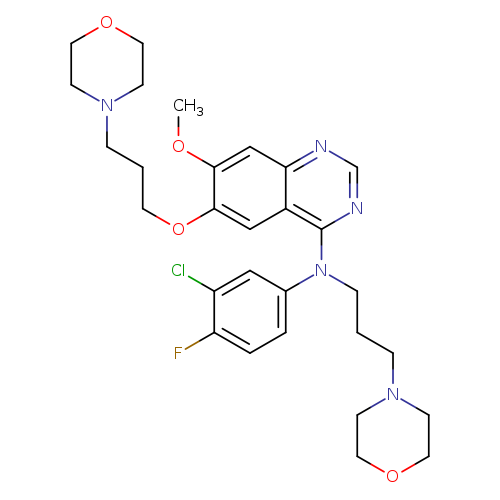 N-(3-chloro-4-fluorophenyl)-7
-methoxy-6-(3-morpholinopropoxy)-N-(3-morpholinopropyl)quinazolin-4-amine