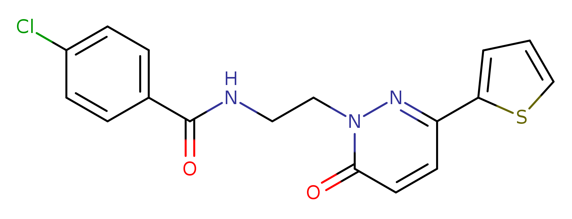 4-chloro-N-{2-[6-oxo-3-(thiophen-2-yl)-1,6-dihydropyridazin-1-yl]ethyl}benzamide