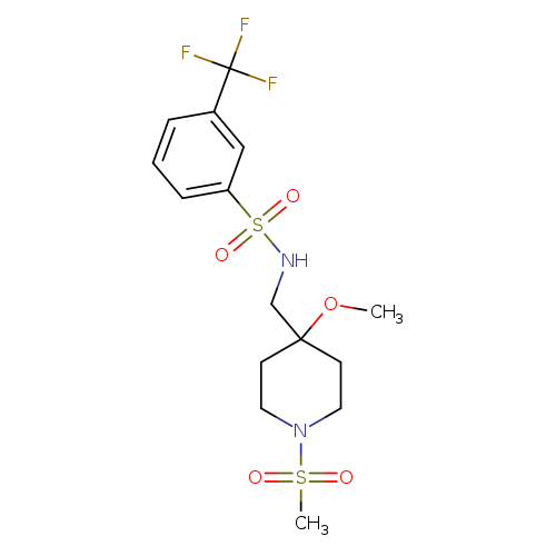 N-[(1-methanesulfonyl-4-methoxypiperidin-4-yl)methyl]-3-(trifluoromethyl)benzene-1-sulfonamide