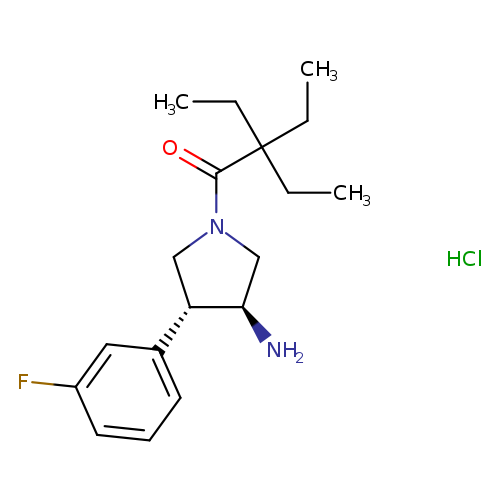rac-1-[(3R,4S)-3-amino-4-(3-fluorophenyl)pyrrolidin-1-yl]-2,2-diethylbutan-1-one hydrochloride, trans