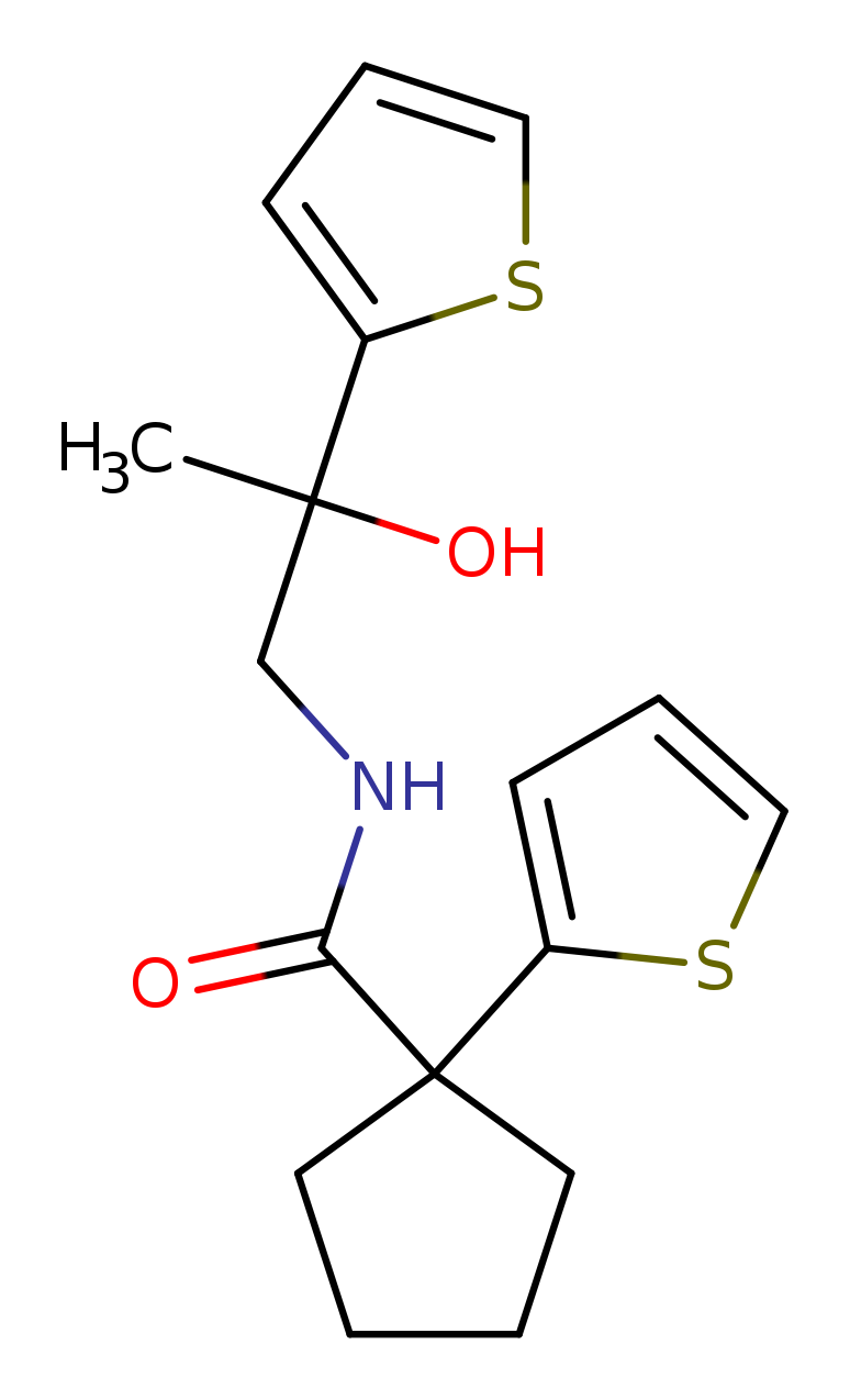 N-[2-hydroxy-2-(thiophen-2-yl)propyl]-1-(thiophen-2-yl)cyclopentane-1-carboxamide