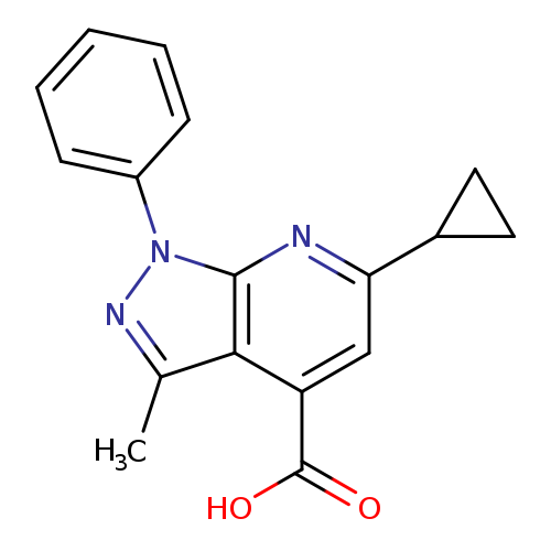 6-cyclopropyl-3-methyl-1-phenyl-1H-pyrazolo[3,4-b]pyridine-4-carboxylic acid
