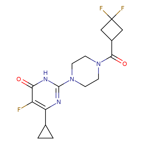 6-cyclopropyl-2-[4-(3,3-difluorocyclobutanecarbonyl)piperazin-1-yl]-5-fluoro-3,4-dihydropyrimidin-4-one