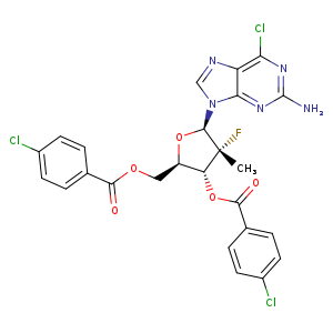 (2R,3R,4R,5R)-5-(2-amino-6-chloro-9H-purin-9-yl)-2-[(4-chlorobenzoyloxy)methyl]-4-fluoro-4-methyloxolan-3-yl 4-chlorobenzoate