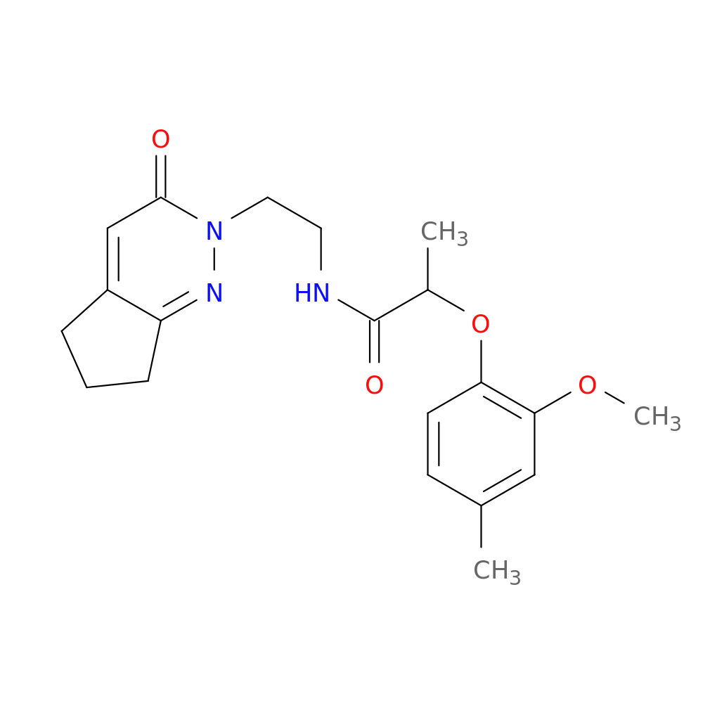 2-(2-methoxy-4-methylphenoxy)-N-(2-{3-oxo-2H,3H,5H,6H,7H-cyclopenta[c]pyridazin-2-yl}ethyl)propanamide
