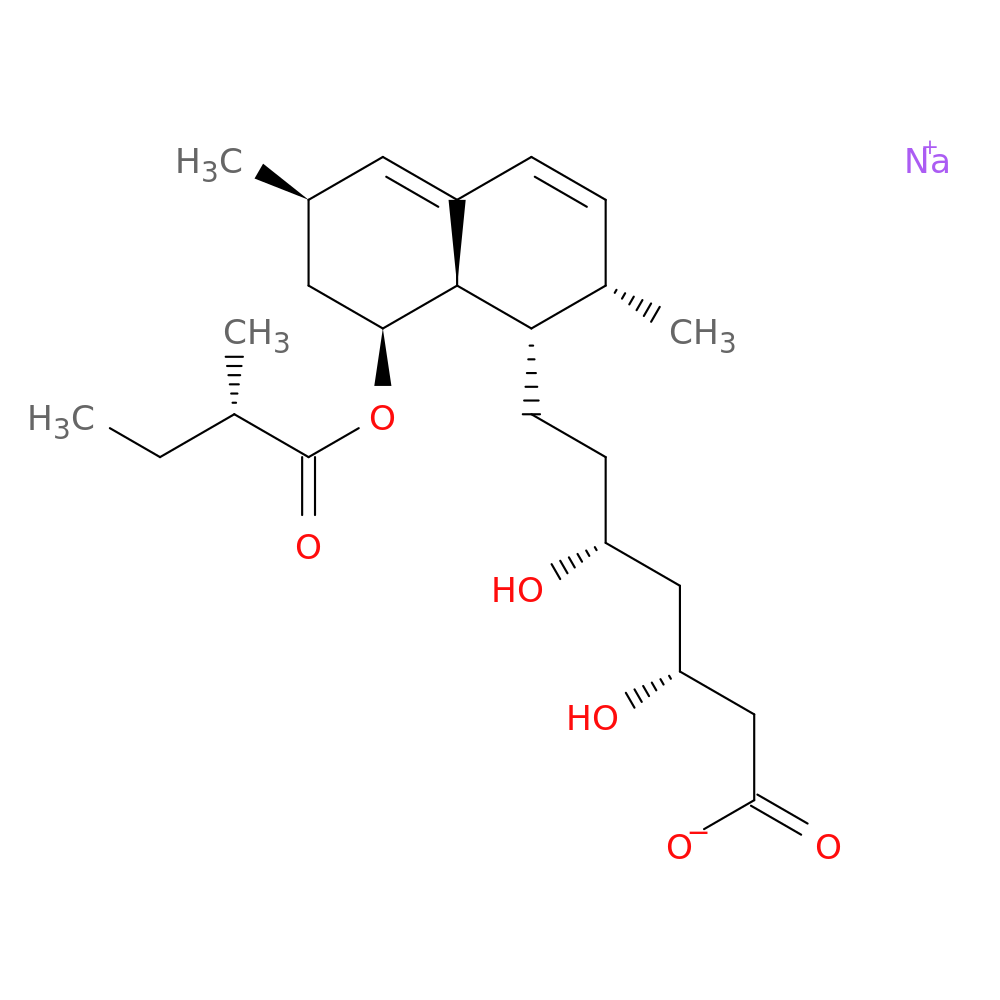 Sodium (3R,5R)-7-((1S,2S,6R,8S,8aR)-2,6-dimethyl-8-(((S)-2-methylbutanoyl)oxy)-1,2,6,7,8,8a-hexahydronaphthalen-1-yl)-3,5-dihydroxyheptanoate