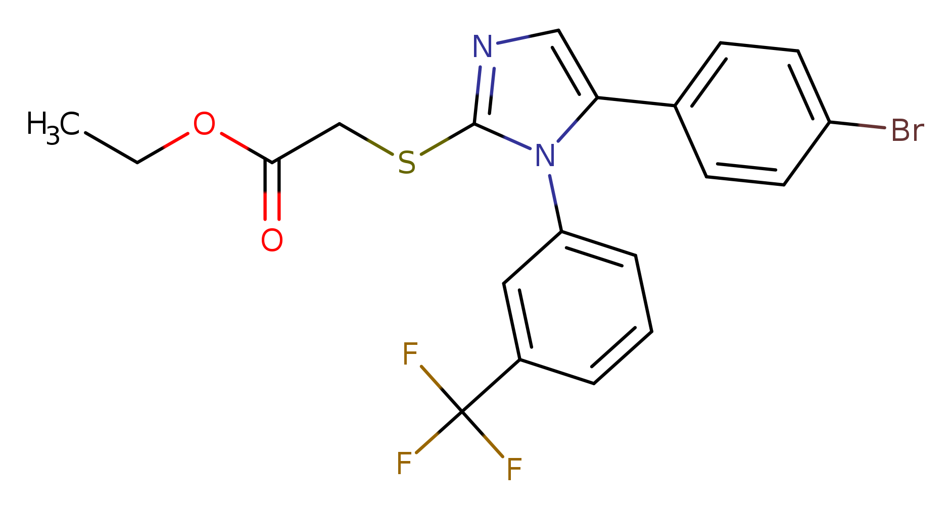 ethyl 2-{[5-(4-bromophenyl)-1-[3-(trifluoromethyl)phenyl]-1H-imidazol-2-yl]sulfanyl}acetate