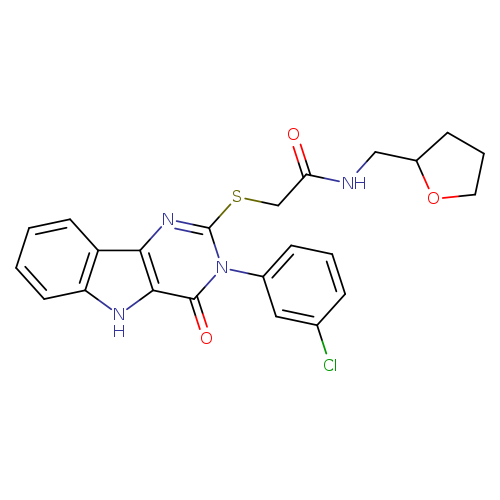 2-{[3-(3-chlorophenyl)-4-oxo-3H,4H,5H-pyrimido[5,4-b]indol-2-yl]sulfanyl}-N-[(oxolan-2-yl)methyl]acetamide
