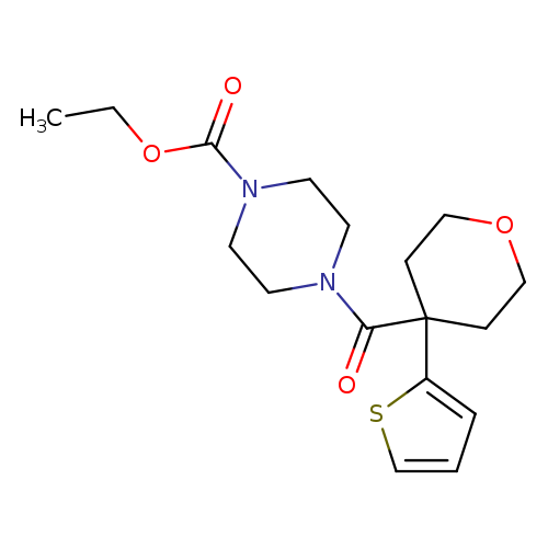 ethyl 4-[4-(thiophen-2-yl)oxane-4-carbonyl]piperazine-1-carboxylate