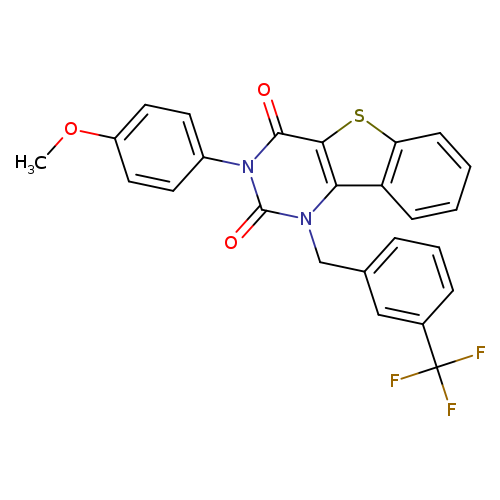 5-(4-methoxyphenyl)-3-{[3-(trifluoromethyl)phenyl]methyl}-8-thia-3,5-diazatricyclo[7.4.0.0^{2,7}]trideca-1(9),2(7),10,12-tetraene-4,6-dione