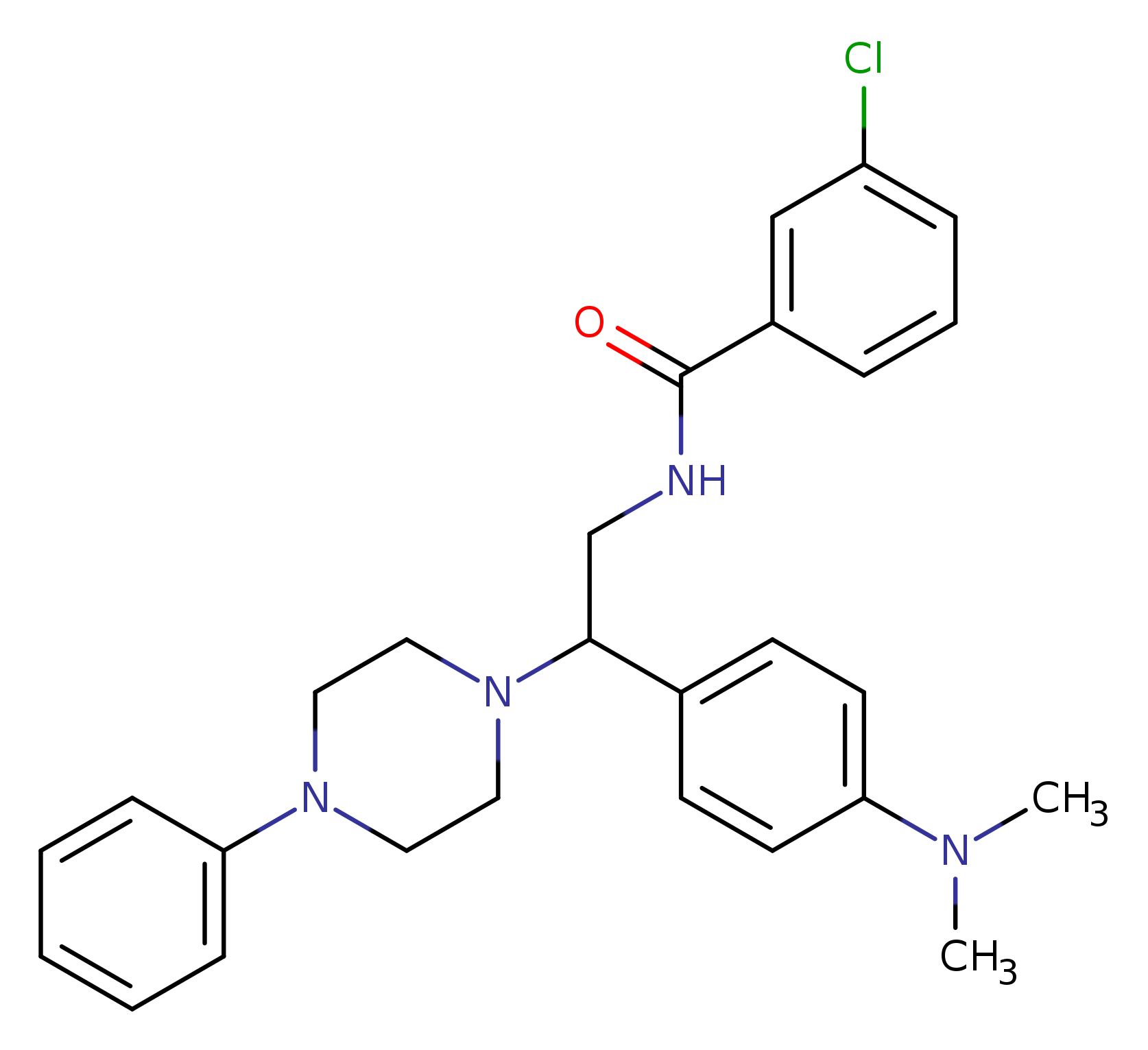 3-chloro-N-{2-[4-(dimethylamino)phenyl]-2-(4-phenylpiperazin-1-yl)ethyl}benzamide