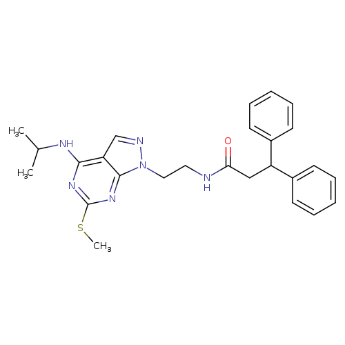 N-{2-[6-(methylsulfanyl)-4-[(propan-2-yl)amino]-1H-pyrazolo[3,4-d]pyrimidin-1-yl]ethyl}-3,3-diphenylpropanamide