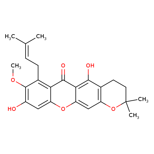 2H,6H-Pyrano[3,2-b]xanthen-6-one, 3,4-dihydro-5,9-dihydroxy-8-methoxy-2,2-dimethyl-7-(3-methyl-2-butenyl)-