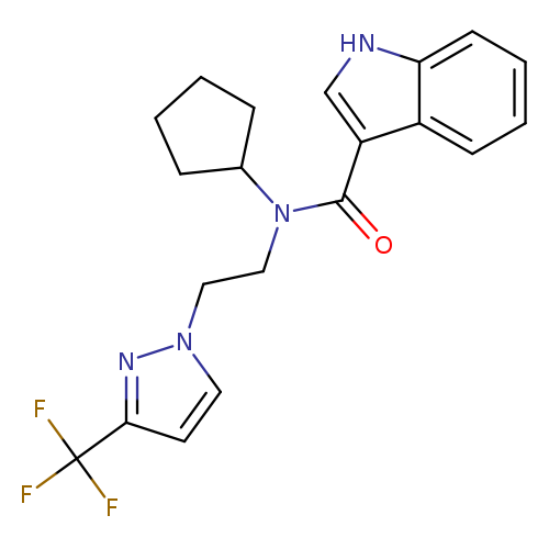 N-cyclopentyl-N-{2-[3-(trifluoromethyl)-1H-pyrazol-1-yl]ethyl}-1H-indole-3-carboxamide