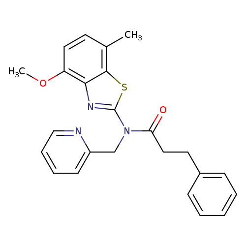 N-(4-methoxy-7-methyl-1,3-benzothiazol-2-yl)-3-phenyl-N-[(pyridin-2-yl)methyl]propanamide