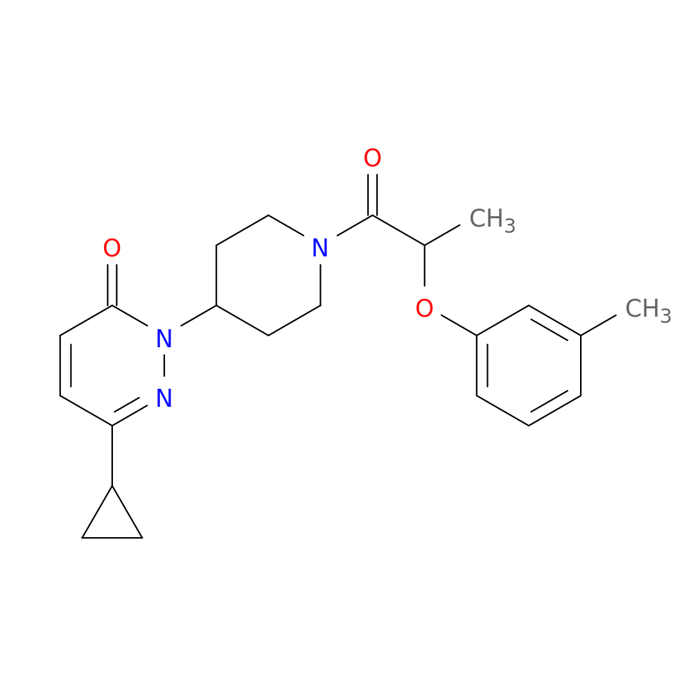 6-cyclopropyl-2-{1-[2-(3-methylphenoxy)propanoyl]piperidin-4-yl}-2,3-dihydropyridazin-3-one