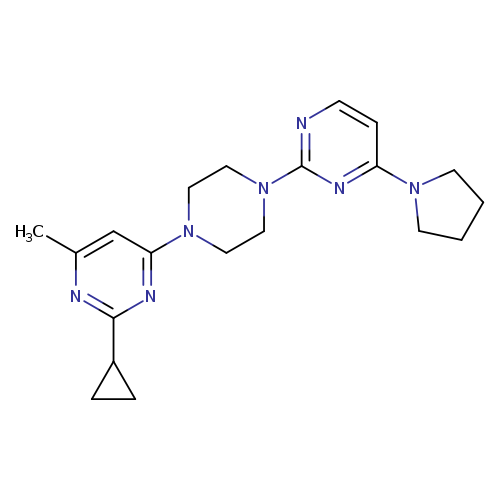 2-cyclopropyl-4-methyl-6-{4-[4-(pyrrolidin-1-yl)pyrimidin-2-yl]piperazin-1-yl}pyrimidine
