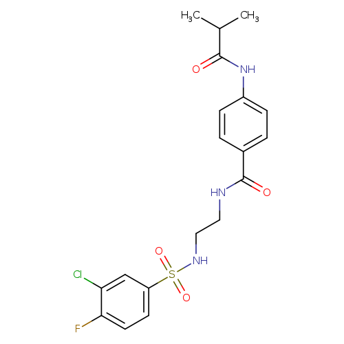 N-[2-(3-chloro-4-fluorobenzenesulfonamido)ethyl]-4-(2-methylpropanamido)benzamide