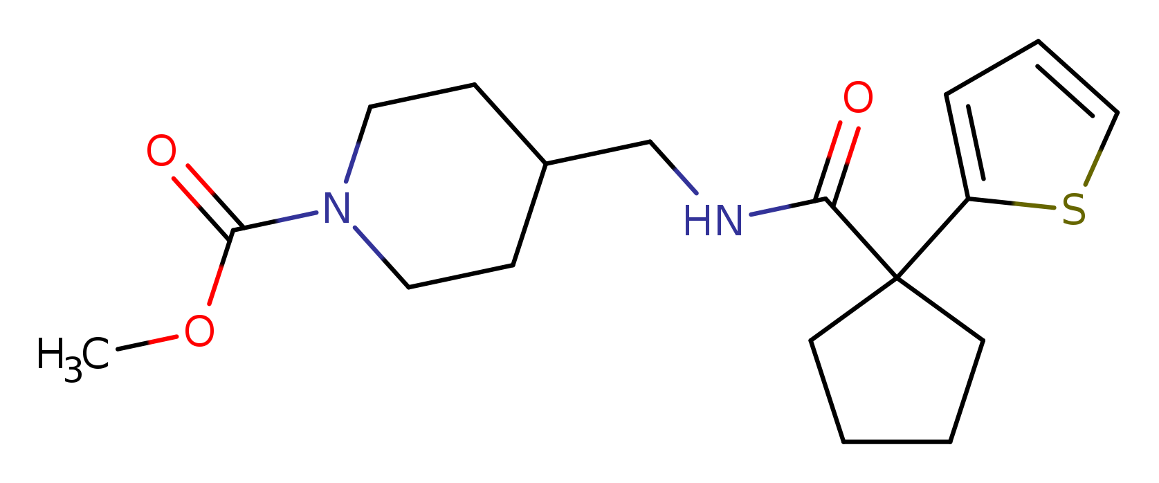 methyl 4-({[1-(thiophen-2-yl)cyclopentyl]formamido}methyl)piperidine-1-carboxylate