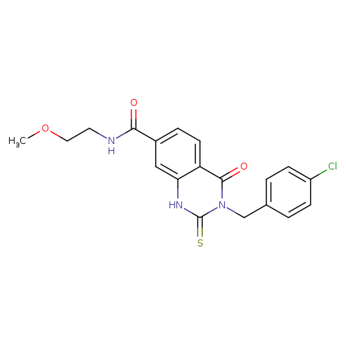 3-[(4-chlorophenyl)methyl]-N-(2-methoxyethyl)-4-oxo-2-sulfanylidene-1,2,3,4-tetrahydroquinazoline-7-carboxamide