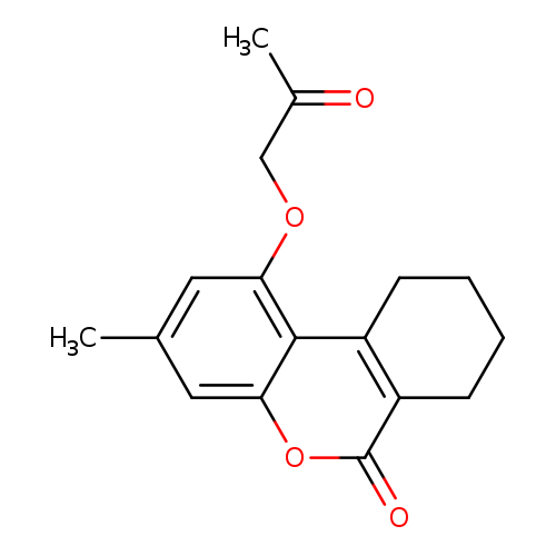 6H-Dibenzo[b,d]pyran-6-one, 7,8,9,10-tetrahydro-3-methyl-1-(2-oxopropoxy)-