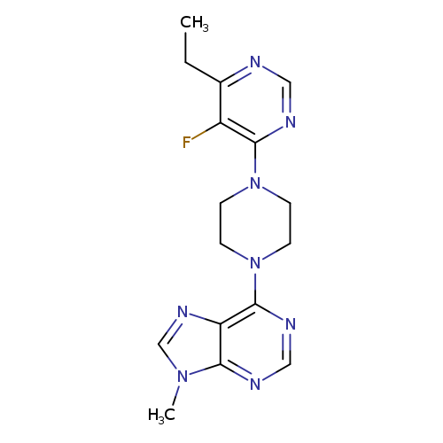 6-[4-(6-ethyl-5-fluoropyrimidin-4-yl)piperazin-1-yl]-9-methyl-9H-purine