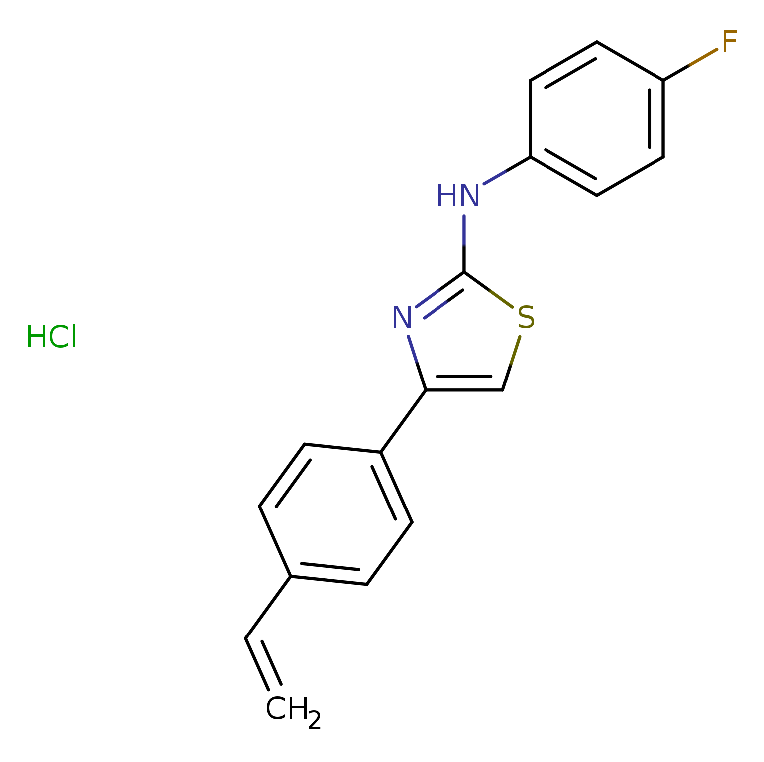 4-(4-ethenylphenyl)-N-(4-fluorophenyl)-1,3-thiazol-2-amine hydrochloride