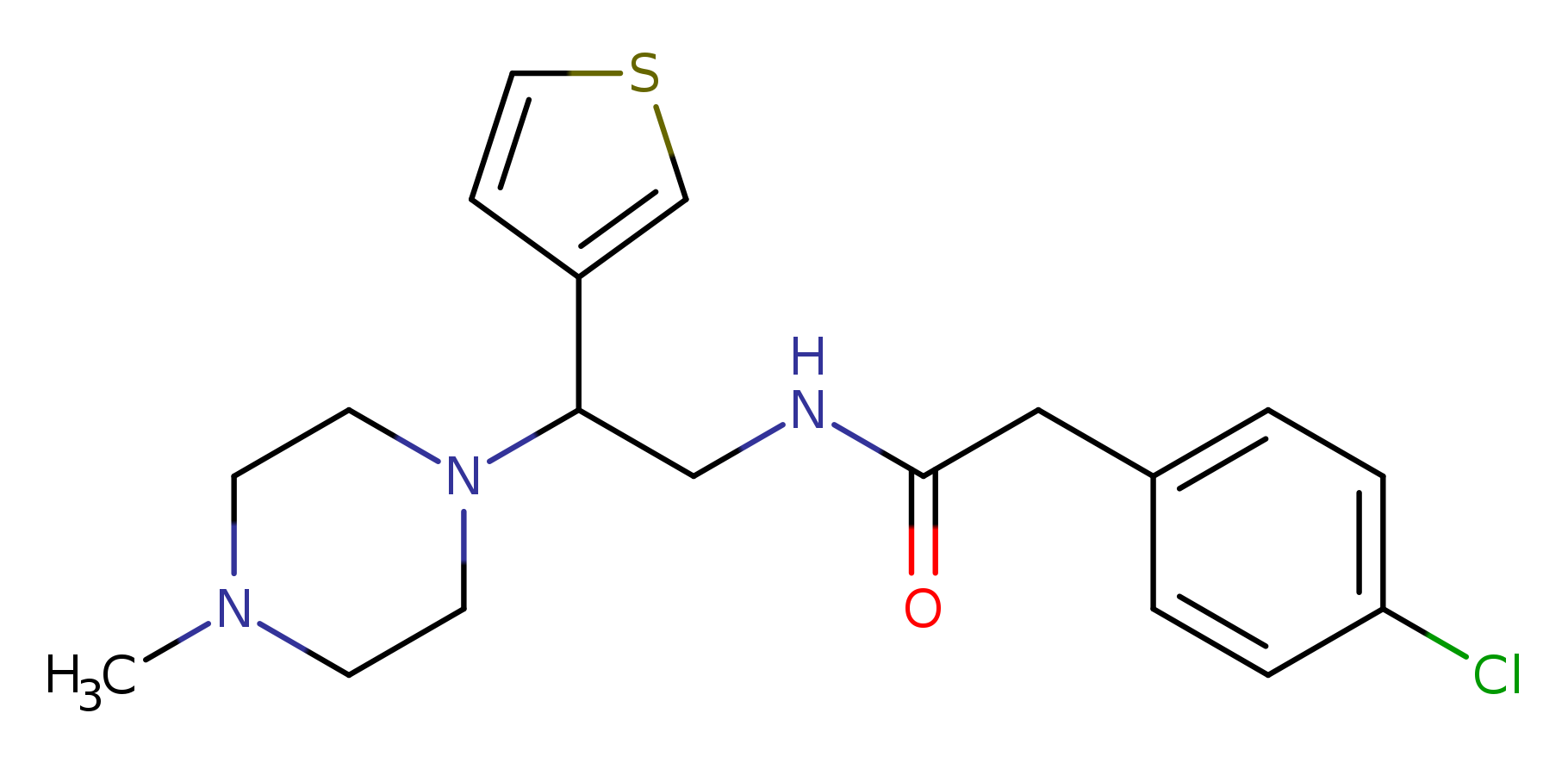 2-(4-chlorophenyl)-N-[2-(4-methylpiperazin-1-yl)-2-(thiophen-3-yl)ethyl]acetamide