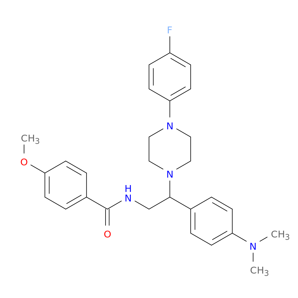 N-{2-[4-(dimethylamino)phenyl]-2-[4-(4-fluorophenyl)piperazin-1-yl]ethyl}-4-methoxybenzamide