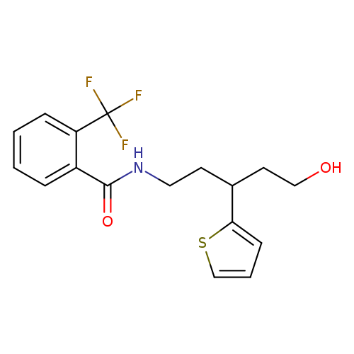 N-[5-hydroxy-3-(thiophen-2-yl)pentyl]-2-(trifluoromethyl)benzamide
