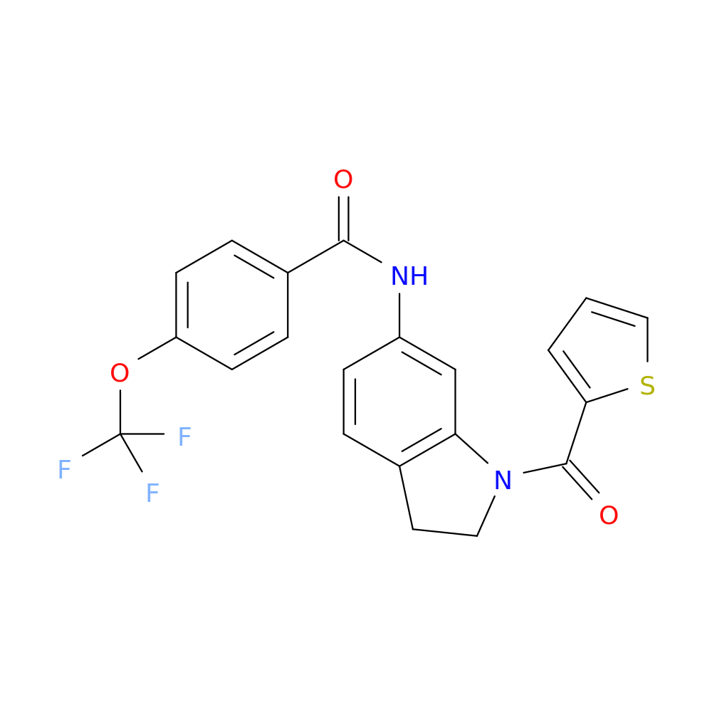 N-[1-(thiophene-2-carbonyl)-2,3-dihydro-1H-indol-6-yl]-4-(trifluoromethoxy)benzamide