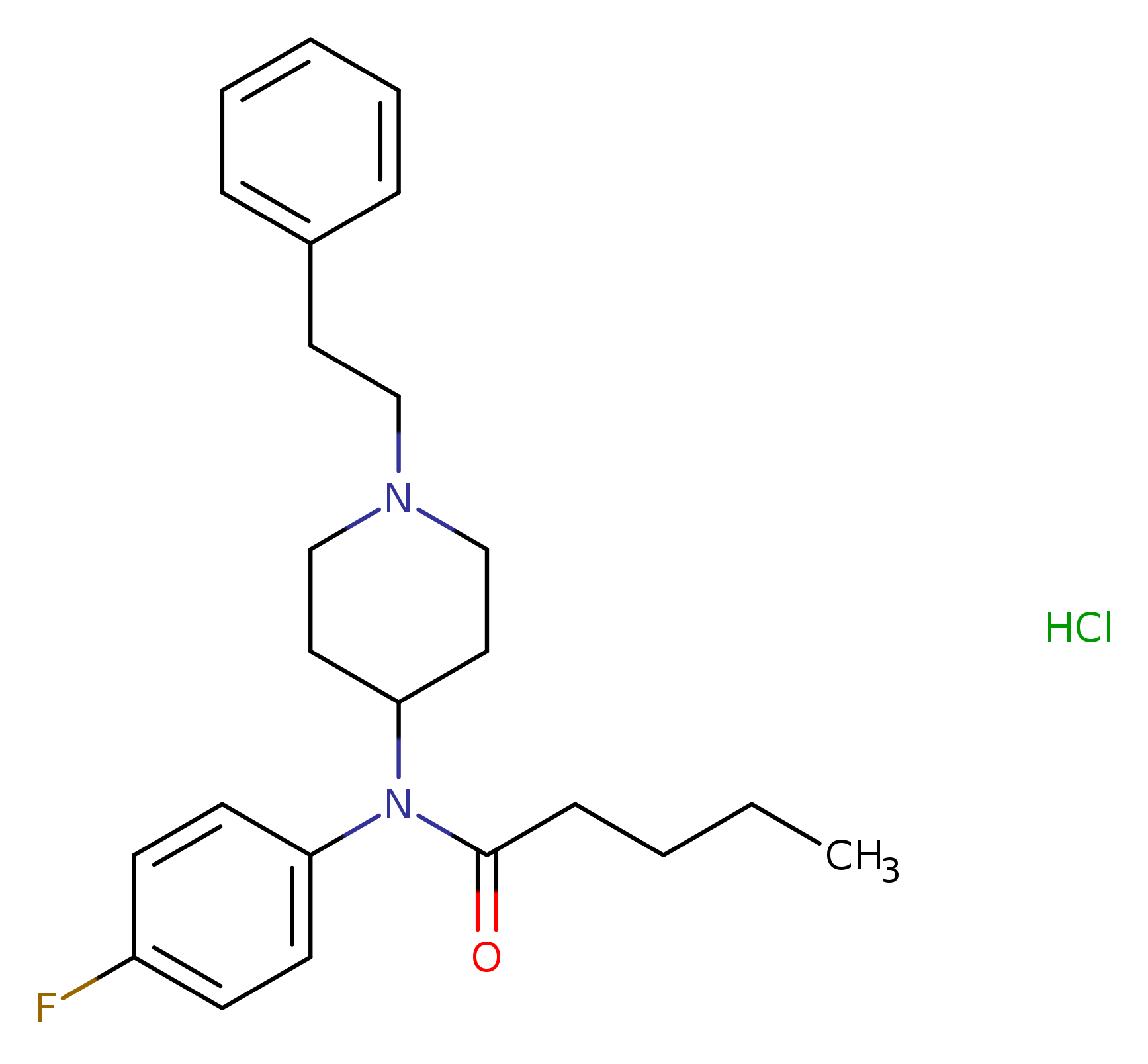 N-(4-fluorophenyl)-N-(1-phenethylpiperidin-4-yl)pentanamidemonohydrochloride