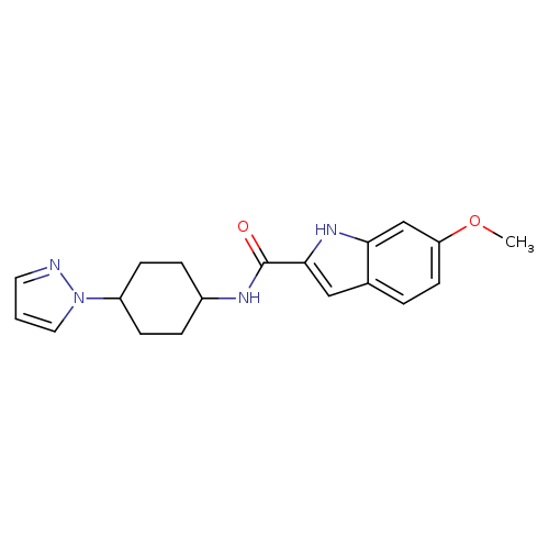 6-methoxy-N-[4-(1H-pyrazol-1-yl)cyclohexyl]-1H-indole-2-carboxamide
