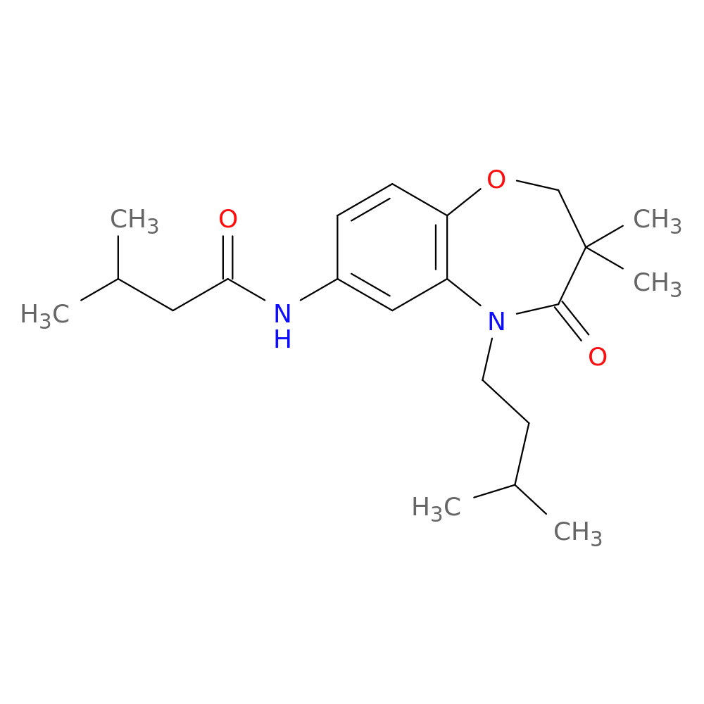 N-[3,3-dimethyl-5-(3-methylbutyl)-4-oxo-2,3,4,5-tetrahydro-1,5-benzoxazepin-7-yl]-3-methylbutanamide