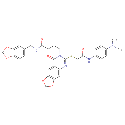 N-[(2H-1,3-benzodioxol-5-yl)methyl]-4-{6-[({[4-(dimethylamino)phenyl]carbamoyl}methyl)sulfanyl]-8-oxo-2H,7H,8H-[1,3]dioxolo[4,5-g]quinazolin-7-yl}butanamide