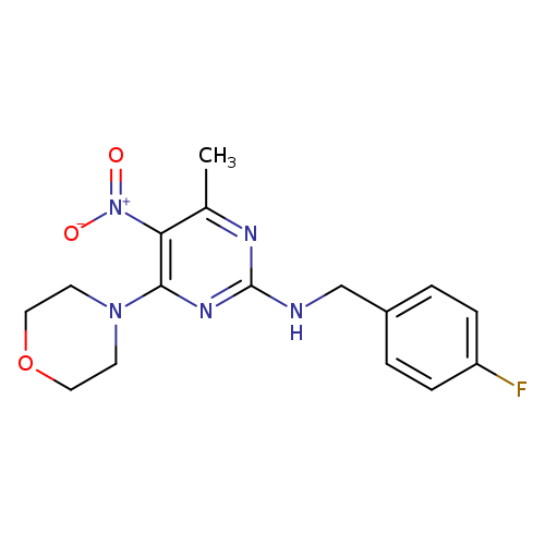 N-[(4-fluorophenyl)methyl]-4-methyl-6-(morpholin-4-yl)-5-nitropyrimidin-2-amine