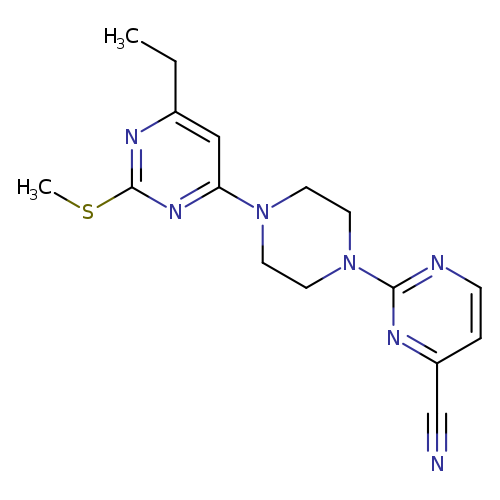 2-{4-[6-ethyl-2-(methylsulfanyl)pyrimidin-4-yl]piperazin-1-yl}pyrimidine-4-carbonitrile