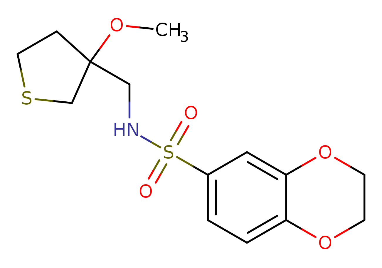 N-[(3-methoxythiolan-3-yl)methyl]-2,3-dihydro-1,4-benzodioxine-6-sulfonamide