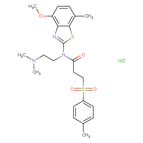 N-[2-(dimethylamino)ethyl]-N-(4-methoxy-7-methyl-1,3-benzothiazol-2-yl)-3-(4-methylbenzenesulfonyl)propanamide hydrochloride