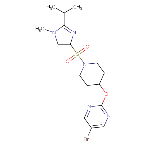 5-bromo-2-[(1-{[1-methyl-2-(propan-2-yl)-1H-imidazol-4-yl]sulfonyl}piperidin-4-yl)oxy]pyrimidine