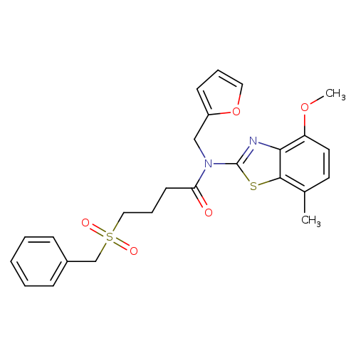 N-[(furan-2-yl)methyl]-N-(4-methoxy-7-methyl-1,3-benzothiazol-2-yl)-4-phenylmethanesulfonylbutanamide