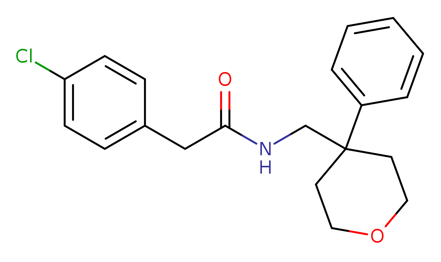 2-(4-chlorophenyl)-N-[(4-phenyloxan-4-yl)methyl]acetamide